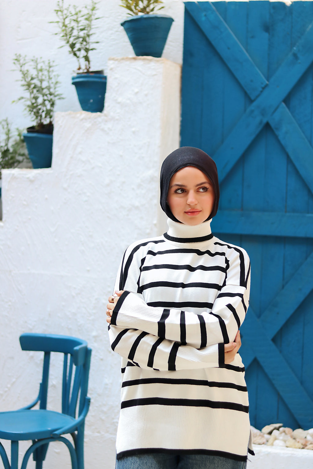 Wave Knit Top In White