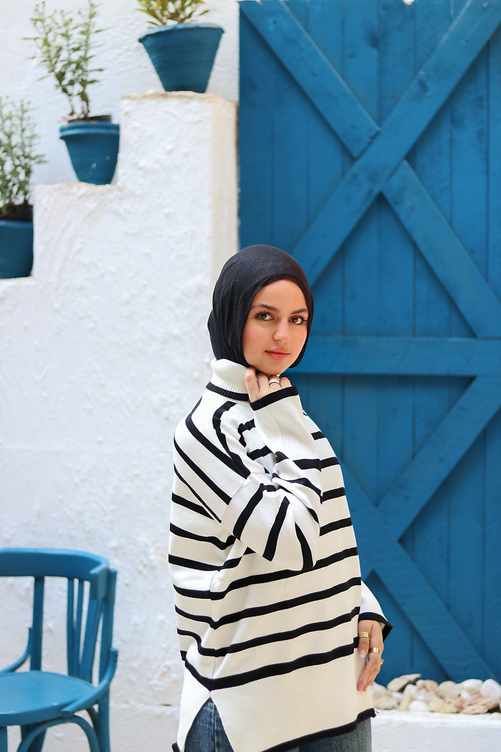 Wave Knit Top In White