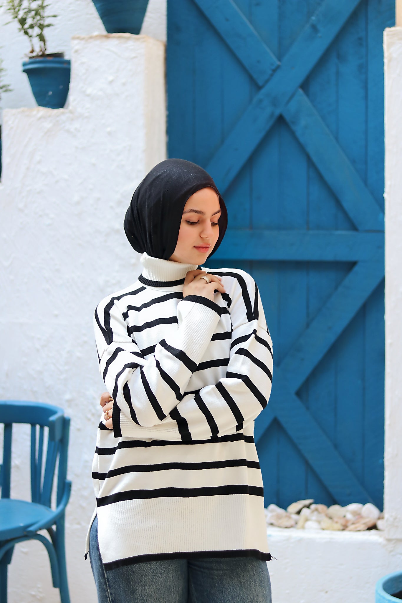 Wave Knit Top In White