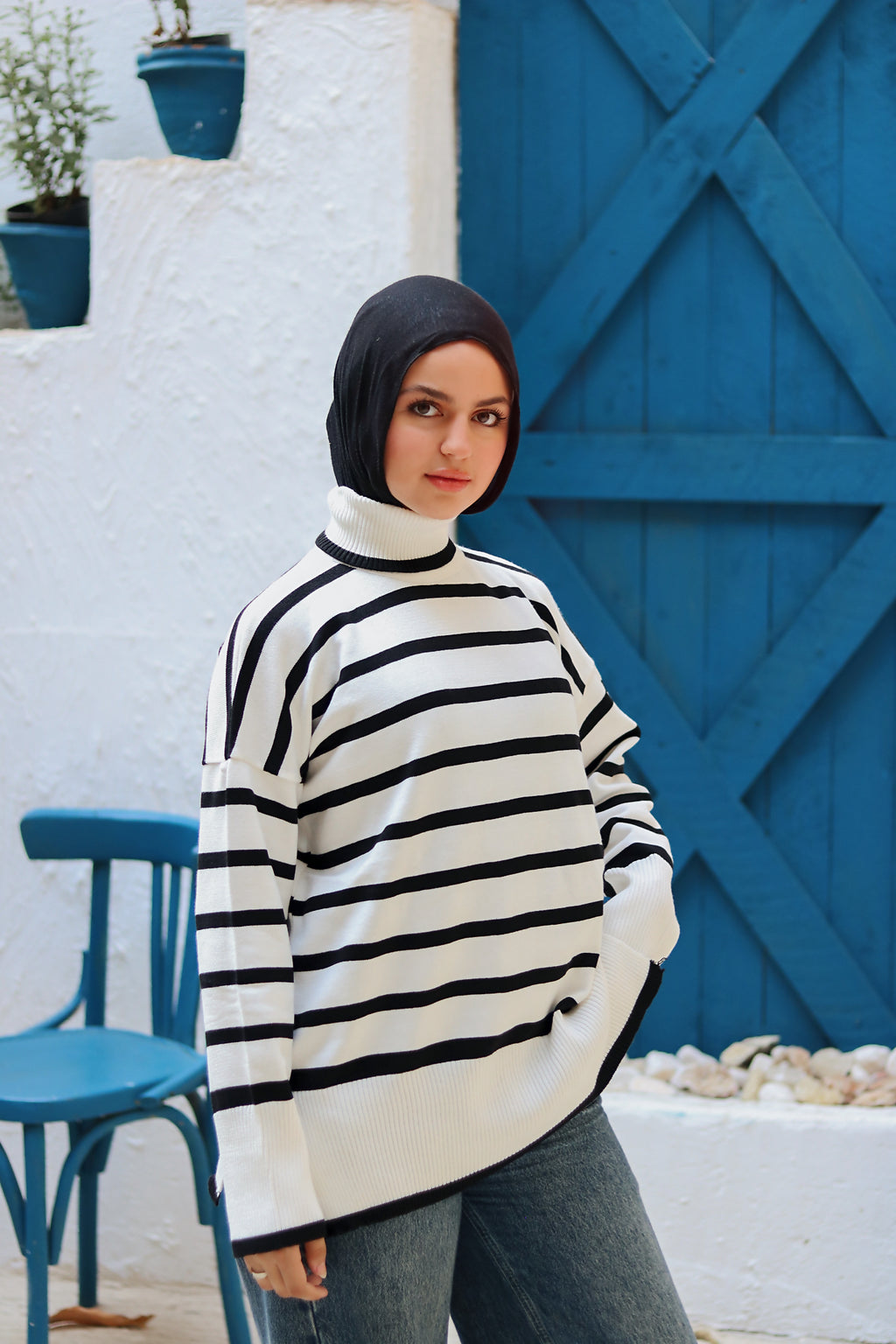 Wave Knit Top In White