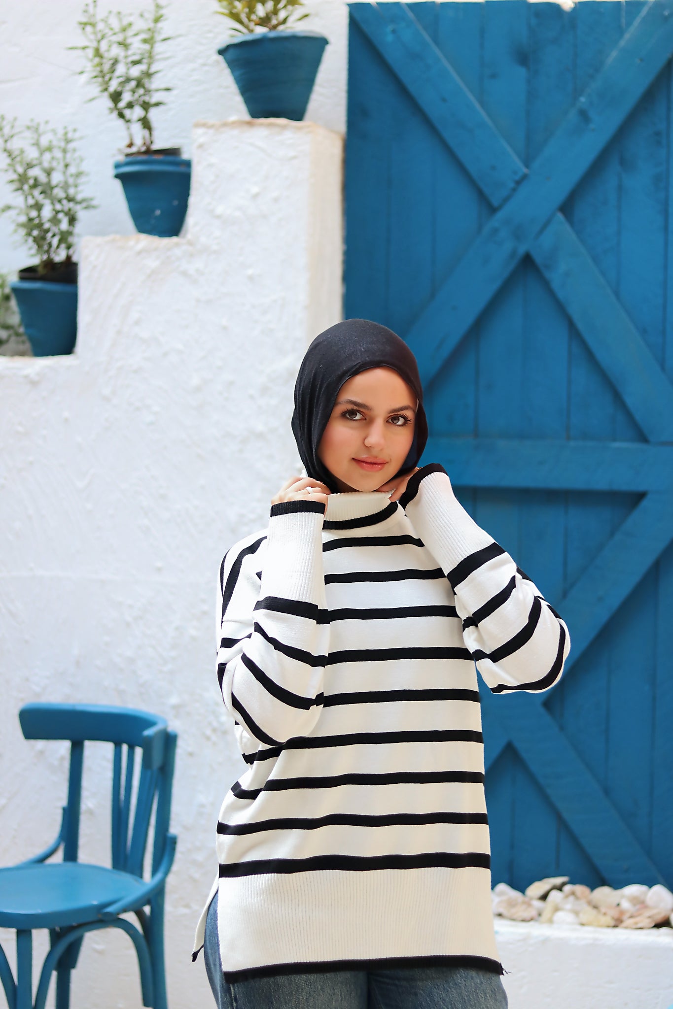 Wave Knit Top In White