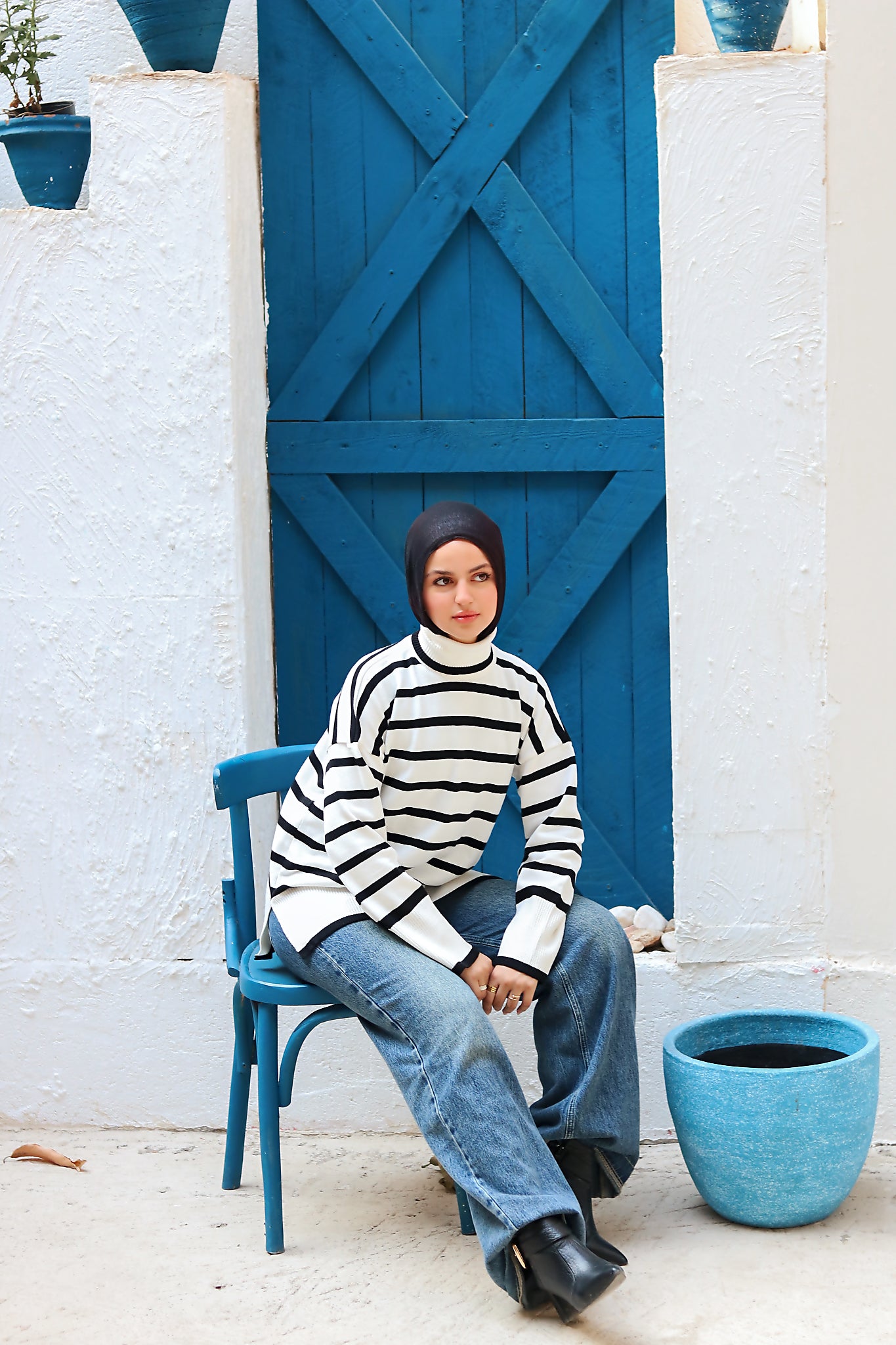 Wave Knit Top In White