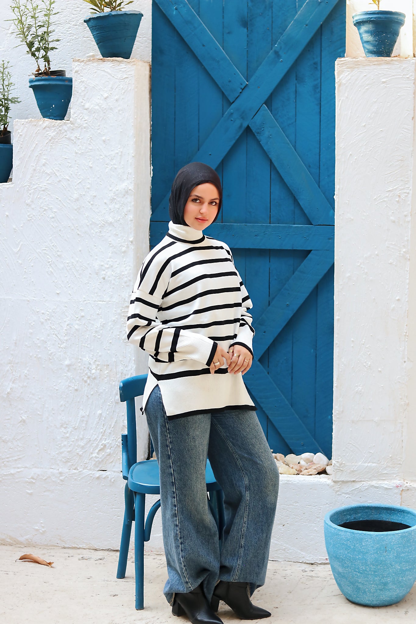 Wave Knit Top In White